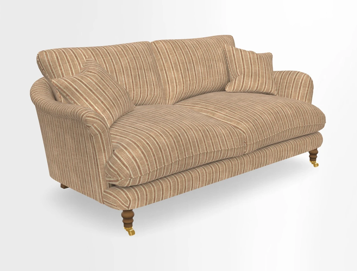 Pugin 3 Seater Sofa in V&A Threads of India Varanasi Wilderness Ink