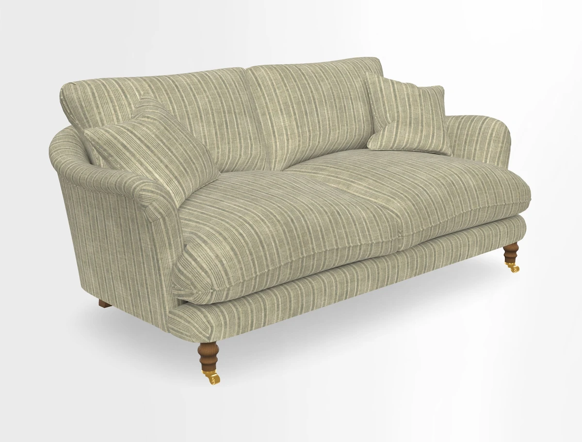 Pugin 3 Seater Sofa in V&A Threads of India Varanasi Wilderness Ink