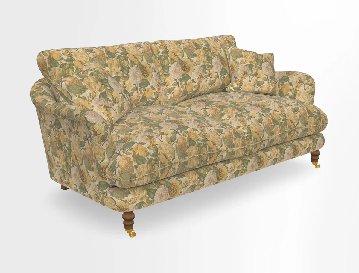 Pugin 3 Seater Sofa in V&A Threads of India Varanasi Wilderness Ink