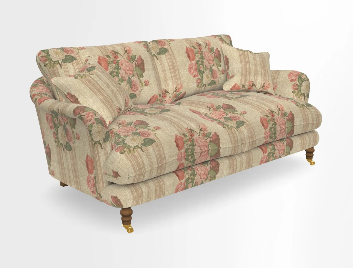 Pugin 3 Seater Sofa in V&A Threads of India Varanasi Wilderness Ink