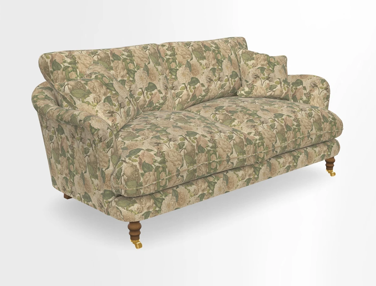 Pugin 3 Seater Sofa in V&A Threads of India Varanasi Wilderness Ink