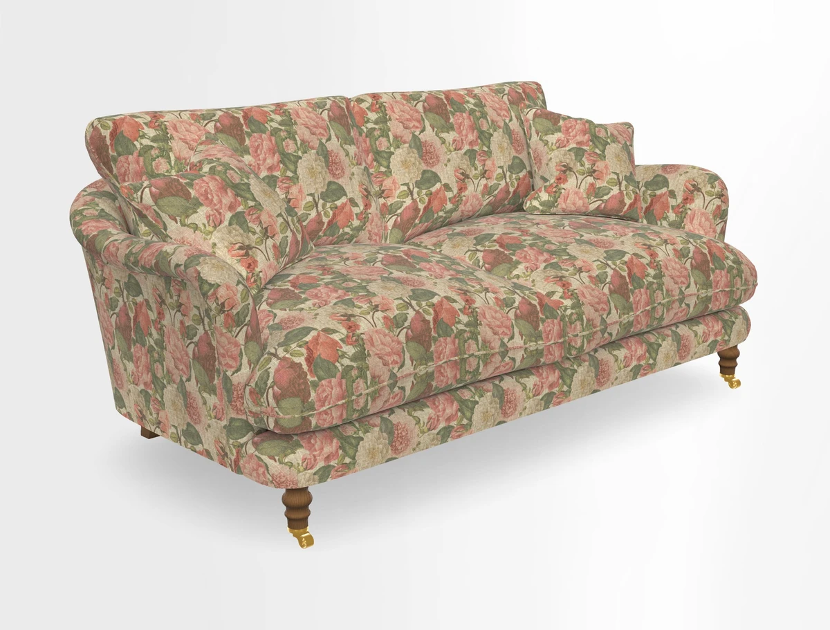Pugin 3 Seater Sofa in V&A Threads of India Varanasi Wilderness Ink