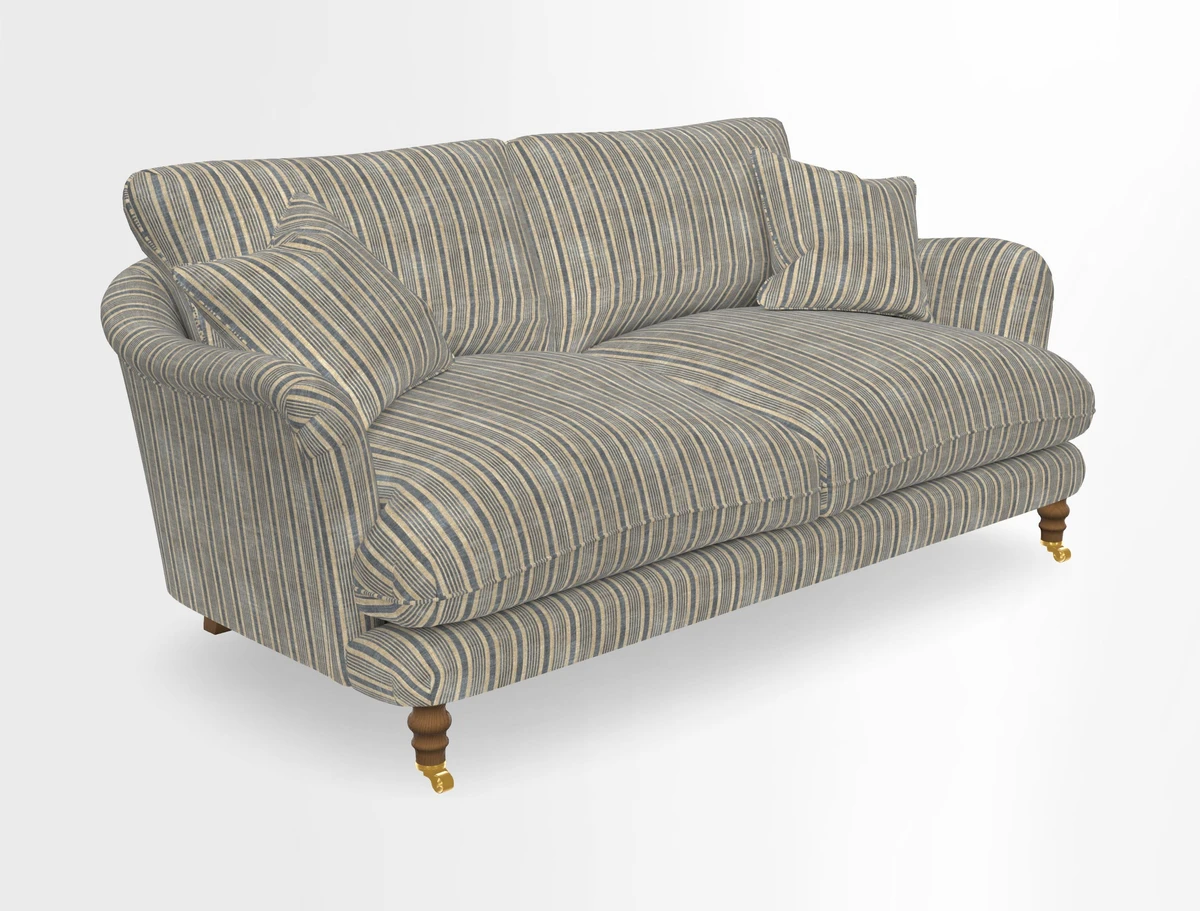 Pugin 3 Seater Sofa in V&A Threads of India Varanasi Wilderness Ink