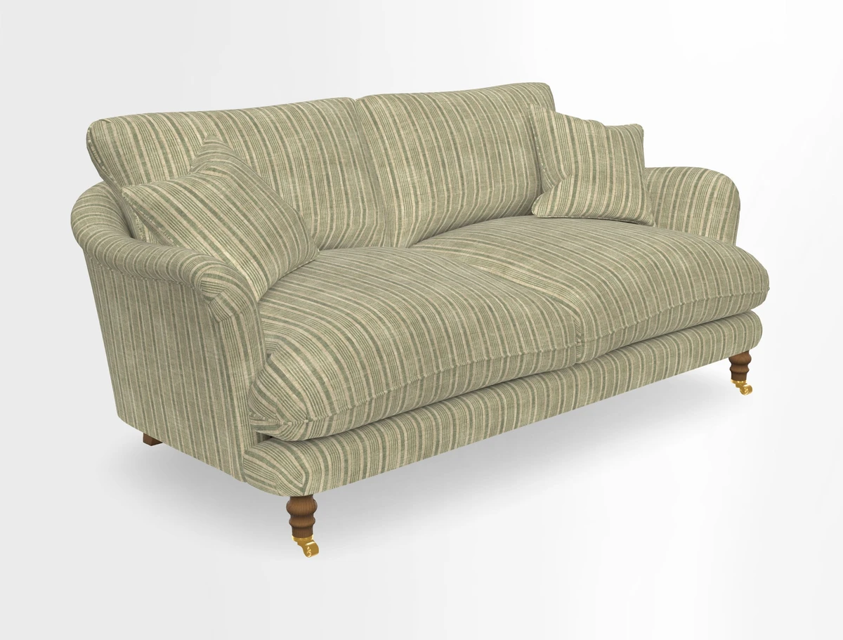 Pugin 3 Seater Sofa in V&A Threads of India Varanasi Wilderness Ink