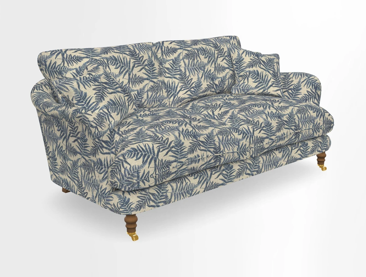 Pugin 3 Seater Sofa in V&A Threads of India Varanasi Wilderness Ink