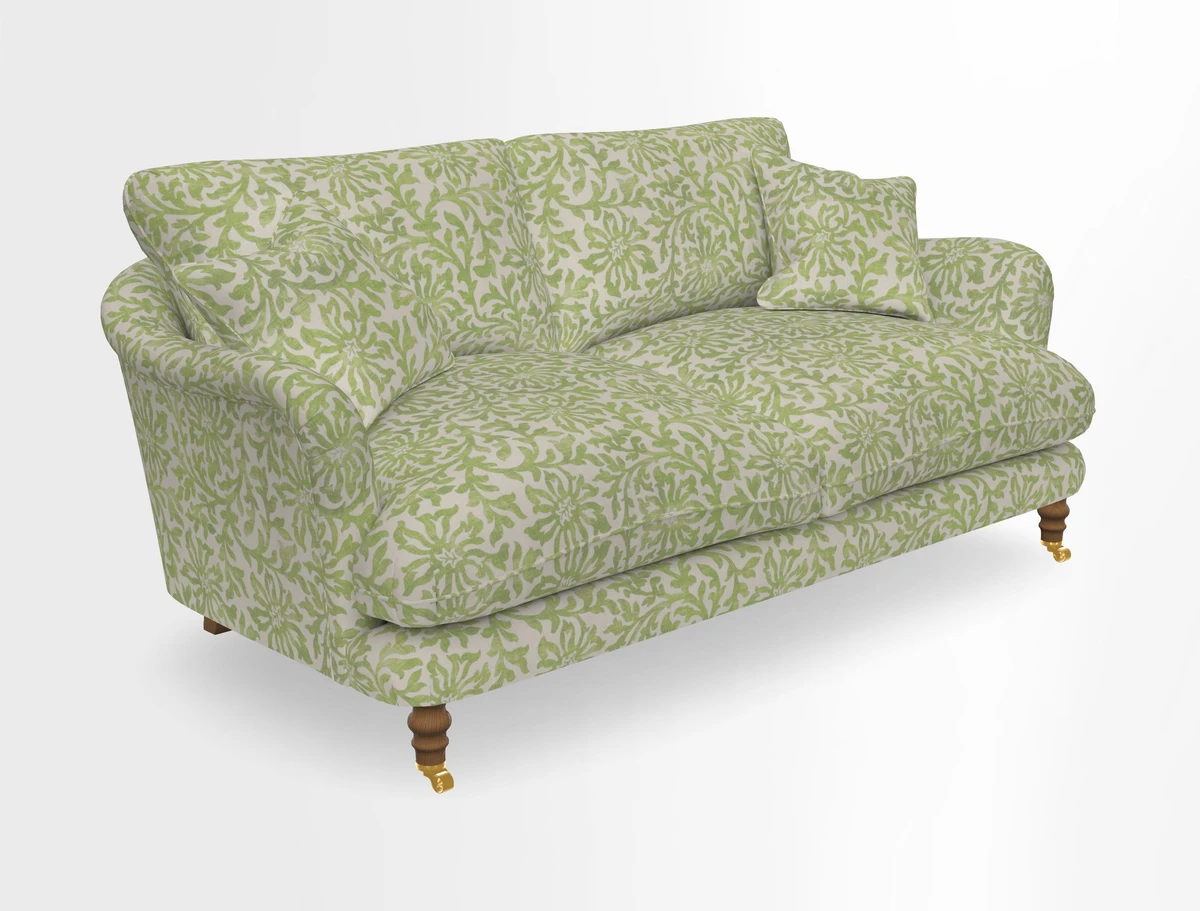 Pugin 3 Seater Sofa in V&A Threads of India Varanasi Wilderness Ink