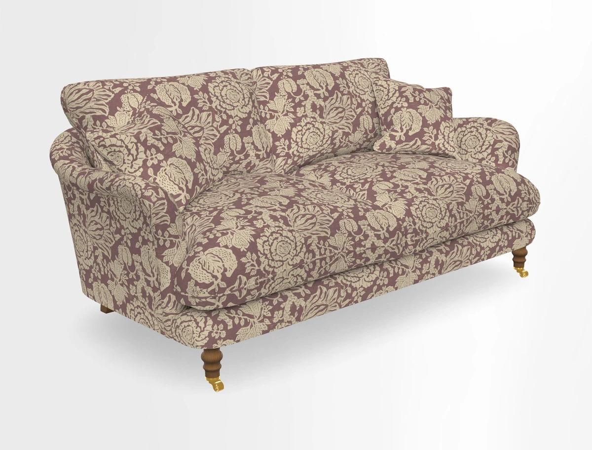 Pugin 3 Seater Sofa in V&A Threads of India Varanasi Wilderness Ink