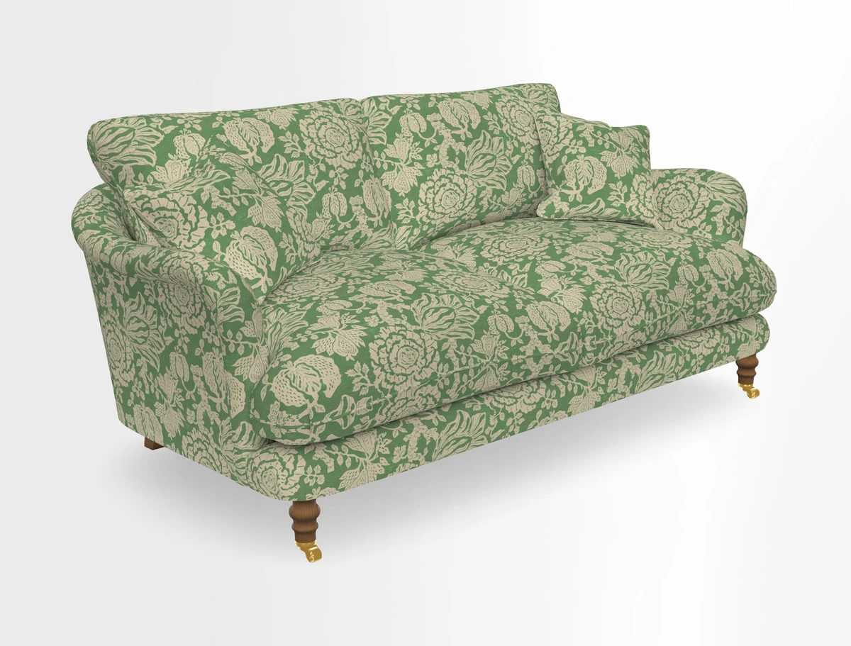 Pugin 3 Seater Sofa in V&A Threads of India Varanasi Wilderness Ink