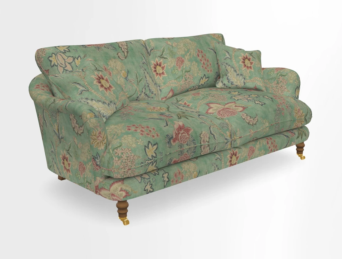 Pugin 3 Seater Sofa in V&A Threads of India Varanasi Wilderness Ink