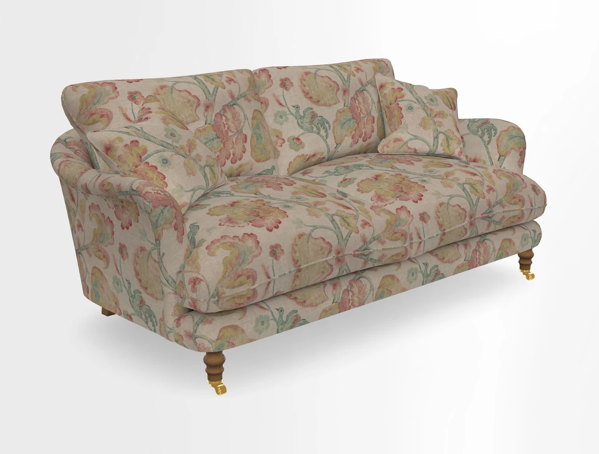 Pugin 3 Seater Sofa in V&A Threads of India Varanasi Wilderness Ink