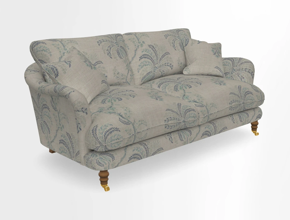 Pugin 3 Seater Sofa in V&A Threads of India Varanasi Wilderness Ink
