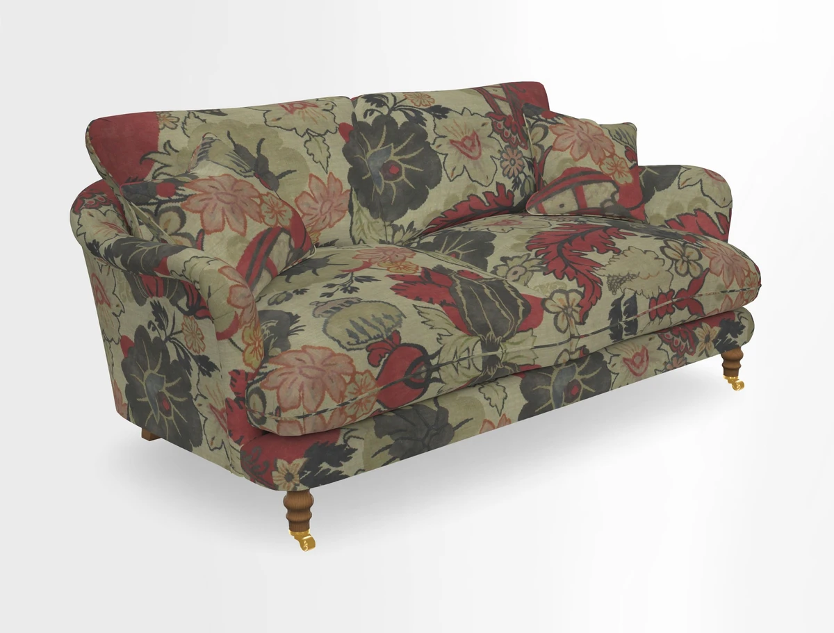 Pugin 3 Seater Sofa in V&A Threads of India Varanasi Wilderness Ink