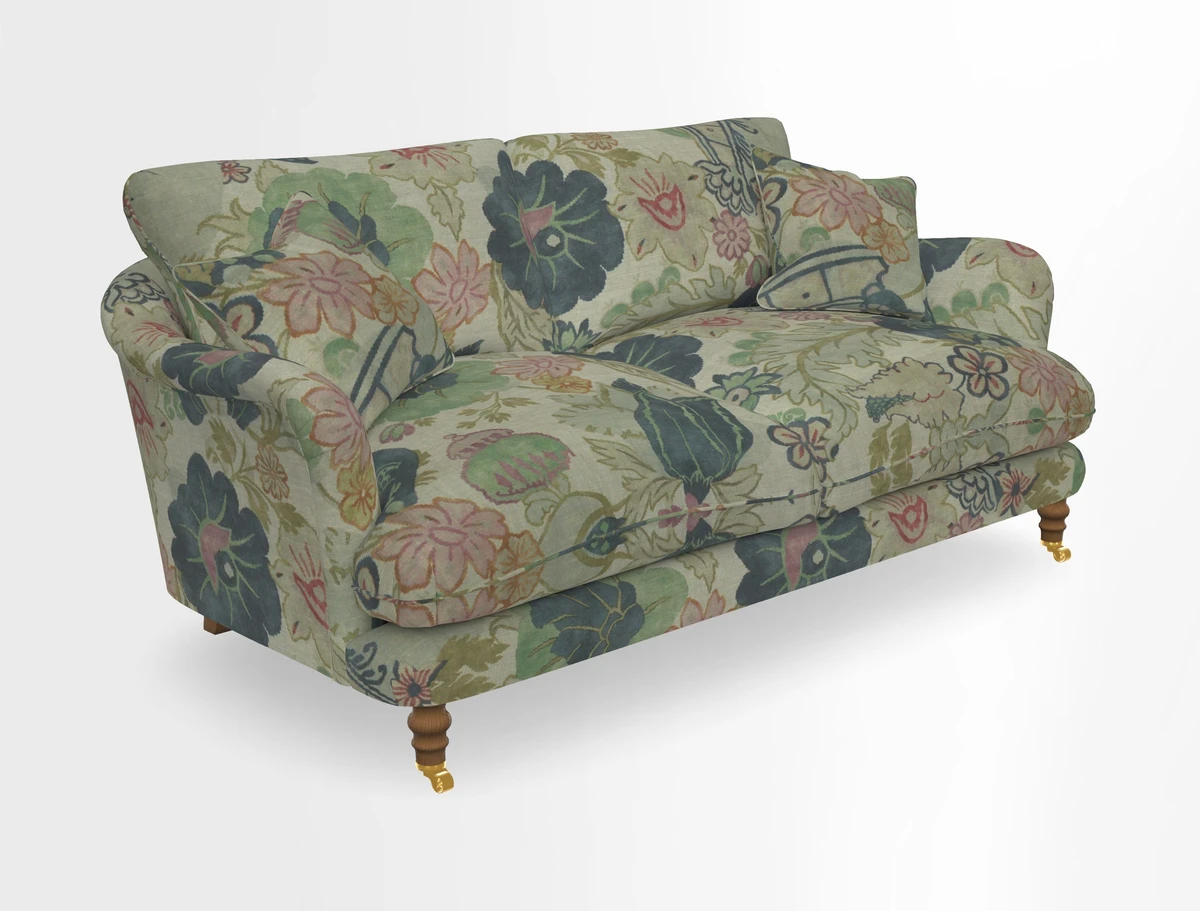 Pugin 3 Seater Sofa in V&A Threads of India Varanasi Wilderness Ink