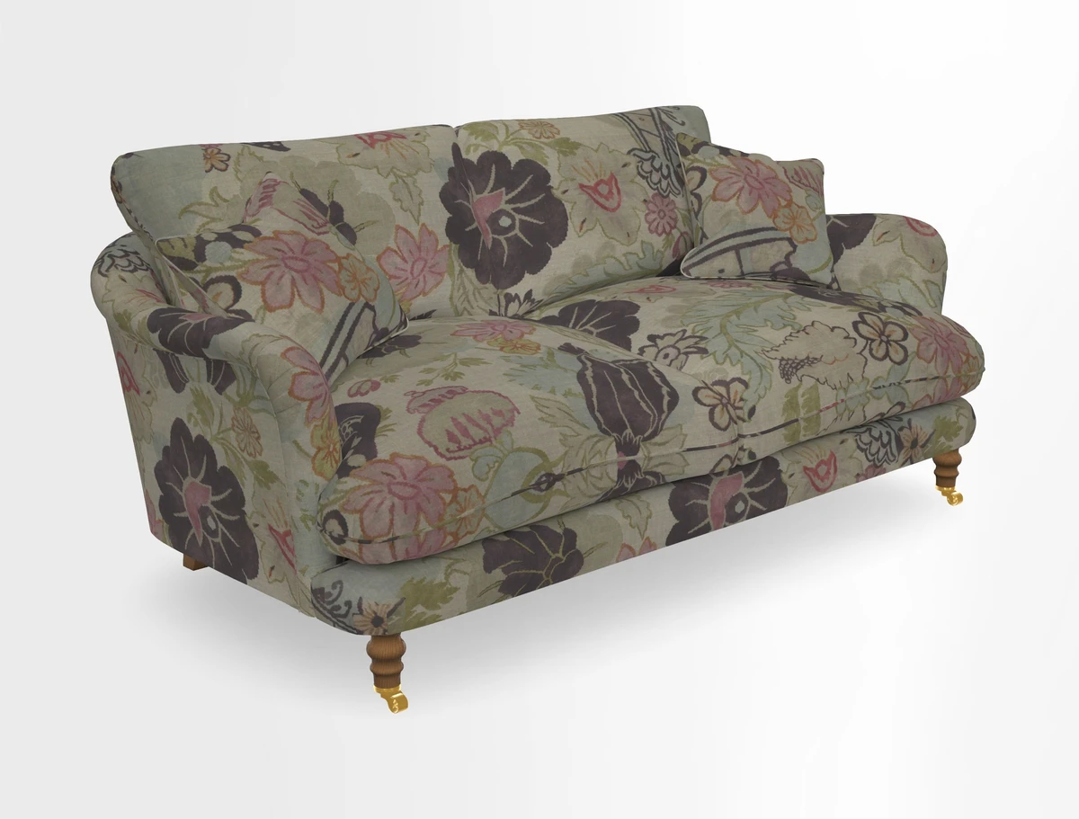 Pugin 3 Seater Sofa in V&A Threads of India Varanasi Wilderness Ink
