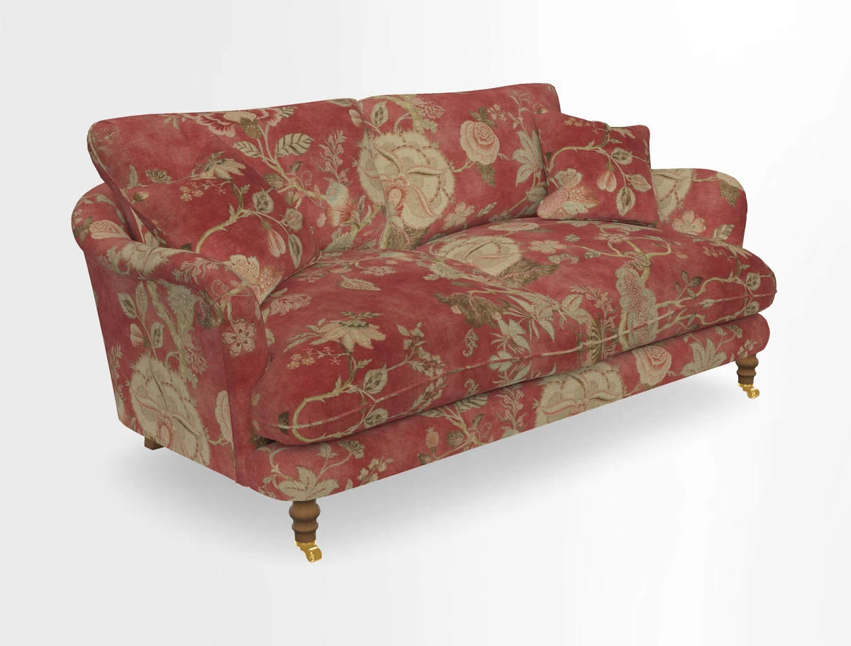 Pugin 3 Seater Sofa in V&A Threads of India Varanasi Wilderness Ink