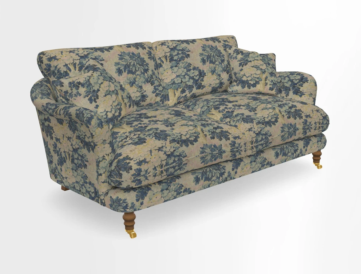 Pugin 3 Seater Sofa in V&A Threads of India Varanasi Wilderness Ink
