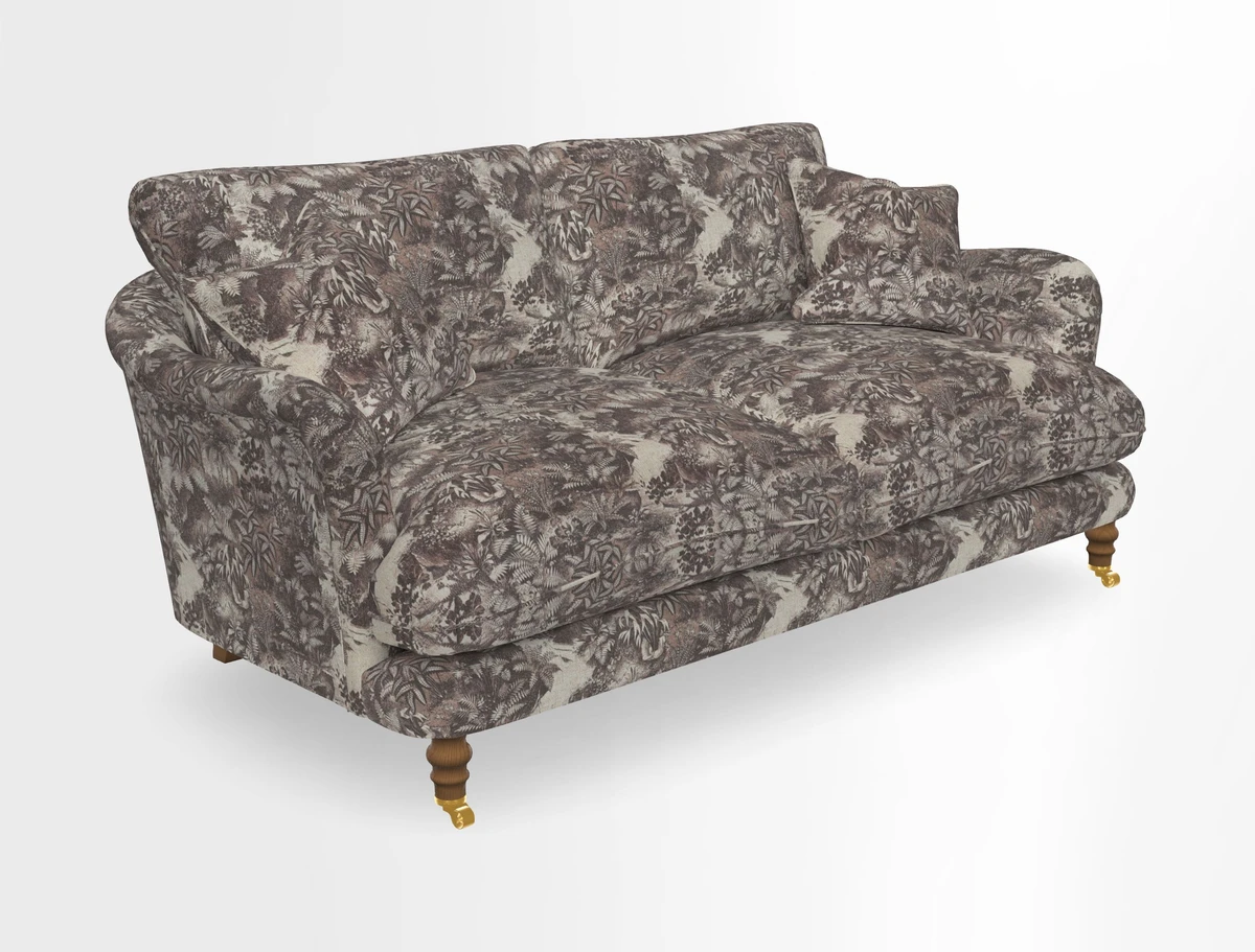 Pugin 3 Seater Sofa in V&A Threads of India Varanasi Wilderness Ink