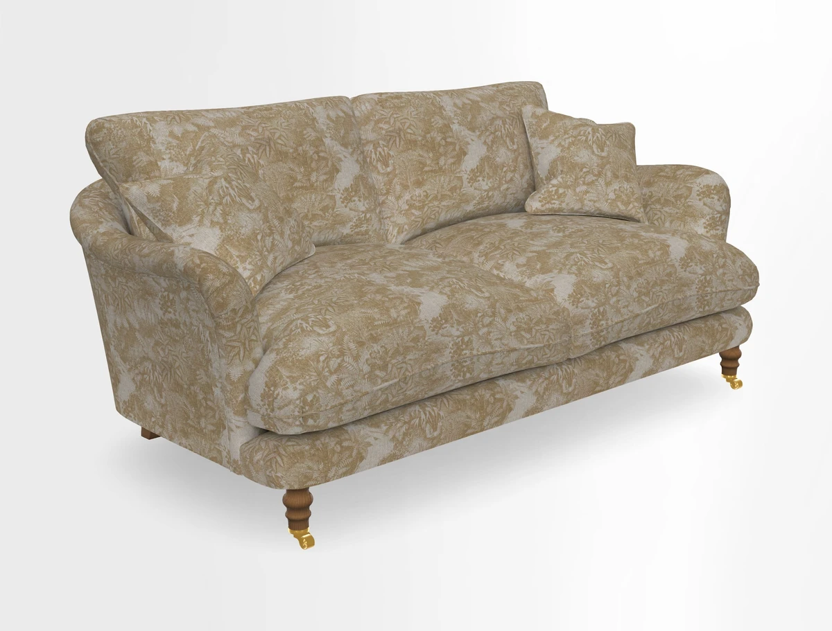 Pugin 3 Seater Sofa in V&A Threads of India Varanasi Wilderness Ink