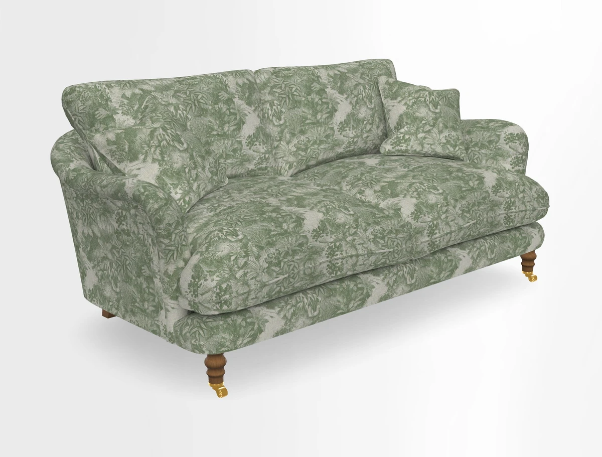 Pugin 3 Seater Sofa in V&A Threads of India Varanasi Wilderness Ink
