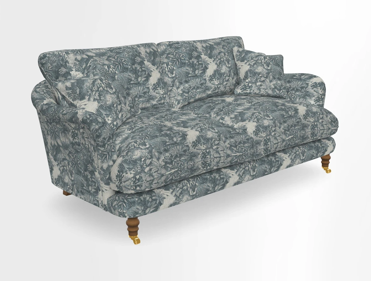 Pugin 3 Seater Sofa in V&A Threads of India Varanasi Wilderness Ink