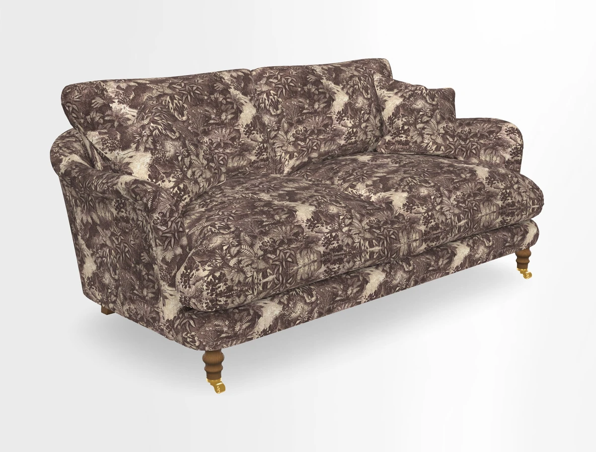 Pugin 3 Seater Sofa in V&A Threads of India Varanasi Wilderness Ink