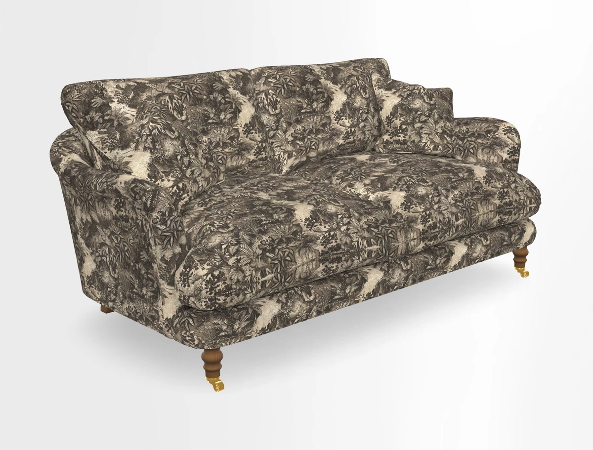 Pugin 3 Seater Sofa in V&A Threads of India Varanasi Wilderness Ink