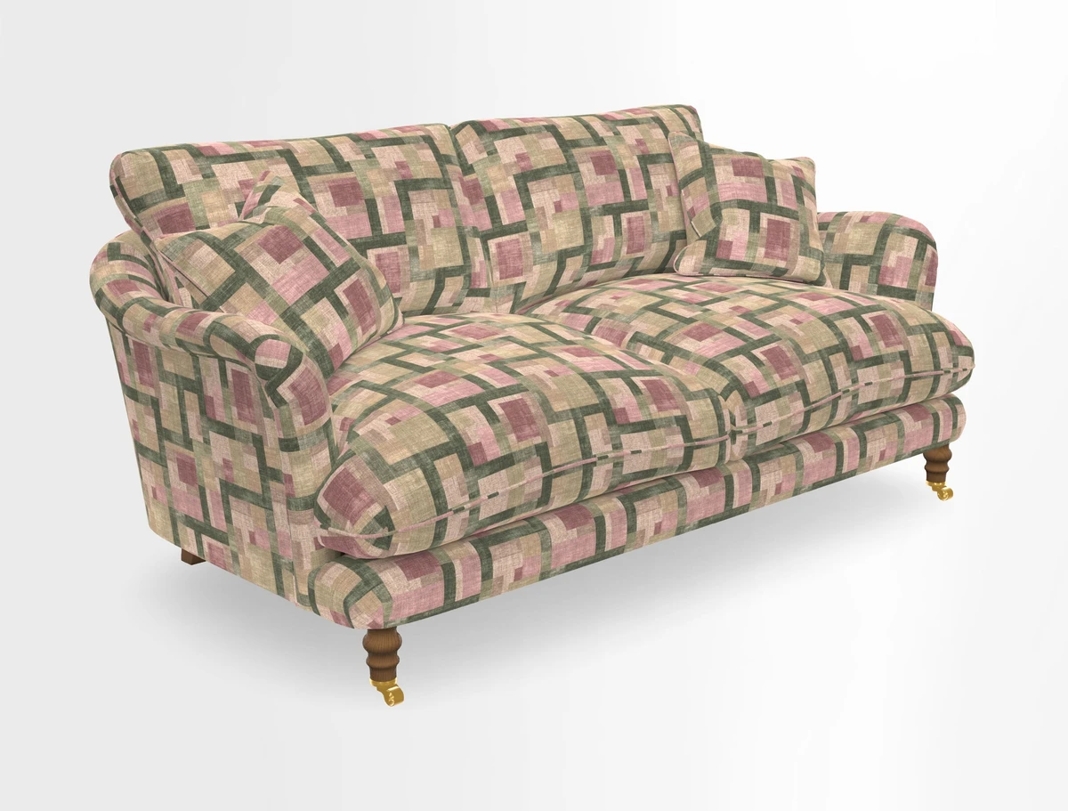 Pugin 3 Seater Sofa in V&A Threads of India Varanasi Wilderness Ink