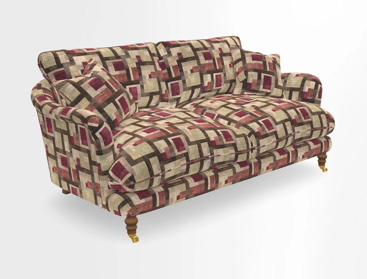 Pugin 3 Seater Sofa in V&A Threads of India Varanasi Wilderness Ink