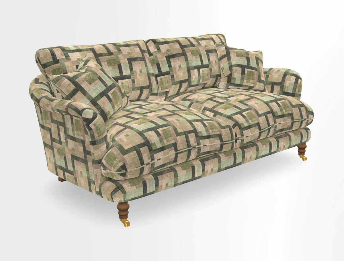 Pugin 3 Seater Sofa in V&A Threads of India Varanasi Wilderness Ink