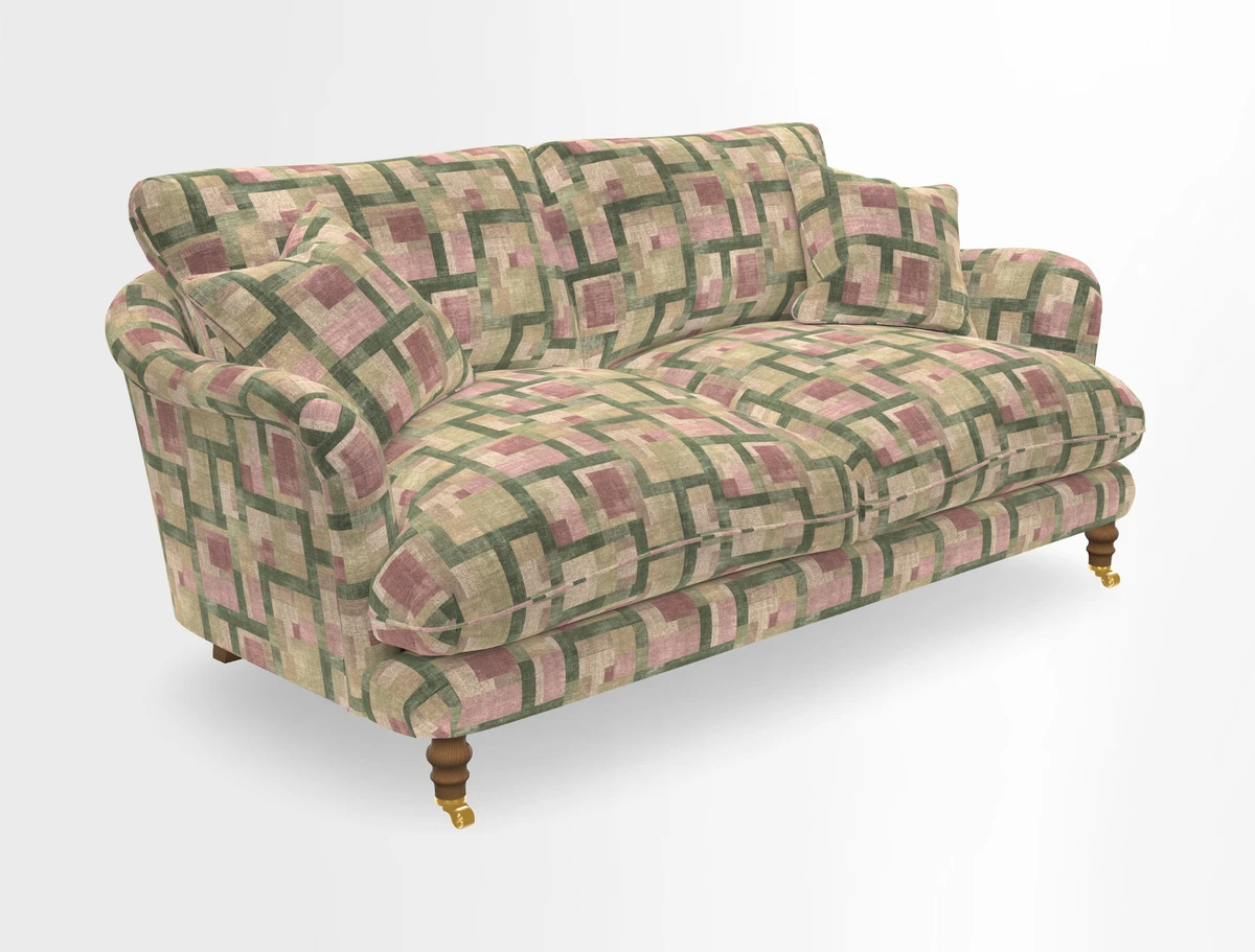 Pugin 3 Seater Sofa in V&A Threads of India Varanasi Wilderness Ink