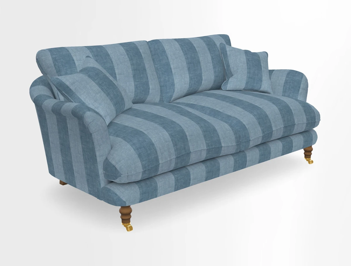 Pugin 3 Seater Sofa in V&A Threads of India Varanasi Wilderness Ink