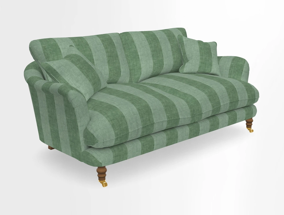 Pugin 3 Seater Sofa in V&A Threads of India Varanasi Wilderness Ink