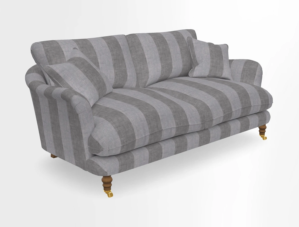 Pugin 3 Seater Sofa in V&A Threads of India Varanasi Wilderness Ink