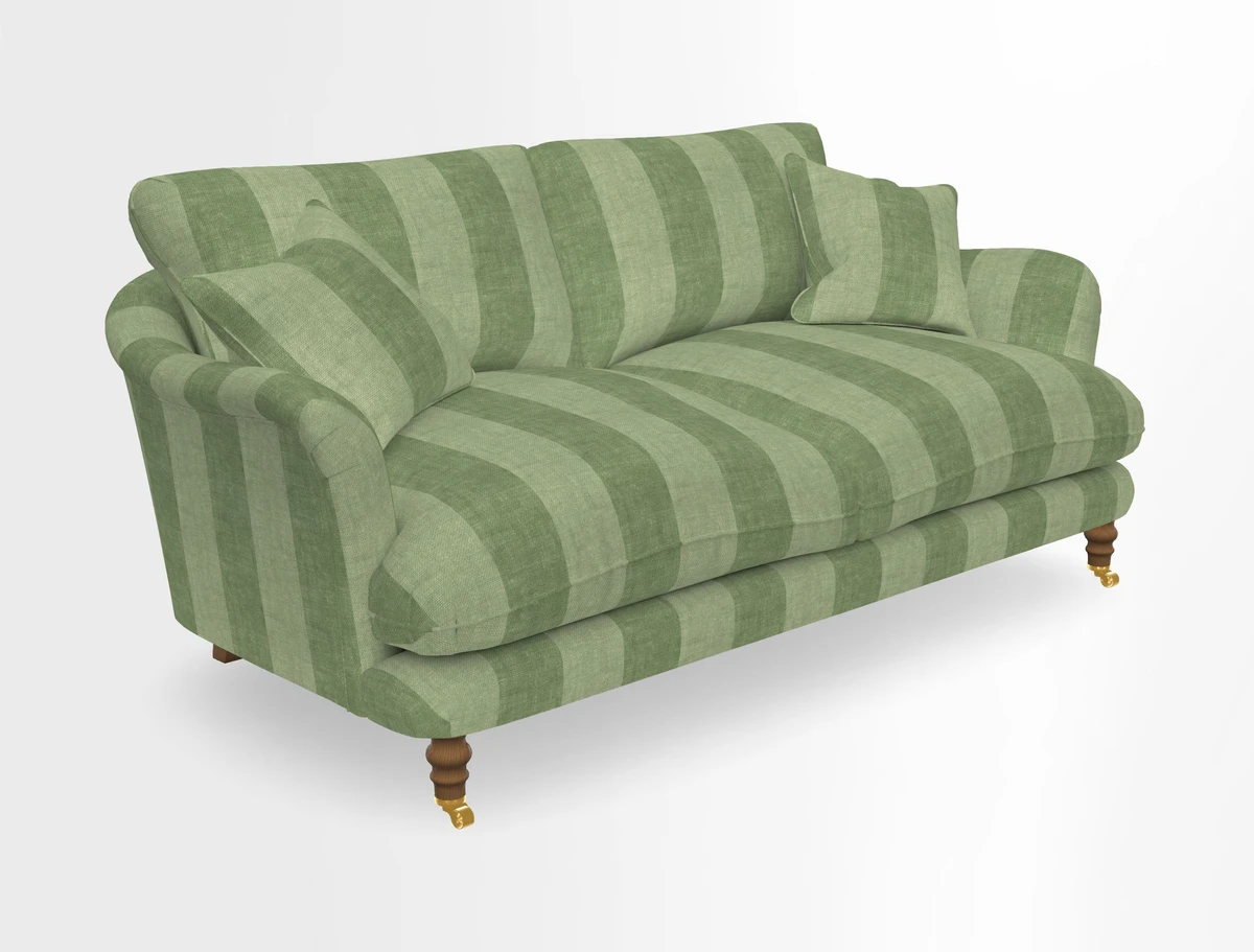 Pugin 3 Seater Sofa in V&A Threads of India Varanasi Wilderness Ink