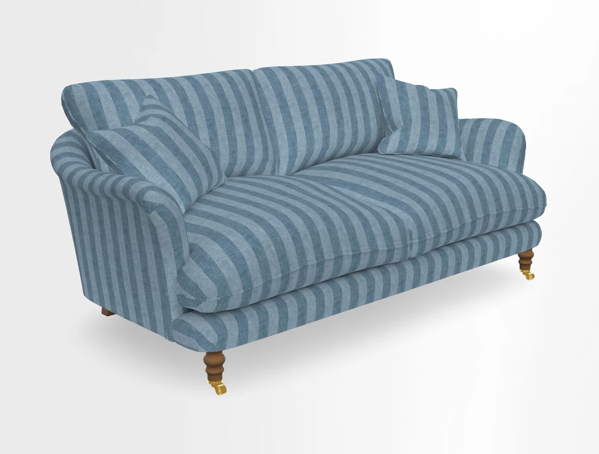 Pugin 3 Seater Sofa in V&A Threads of India Varanasi Wilderness Ink
