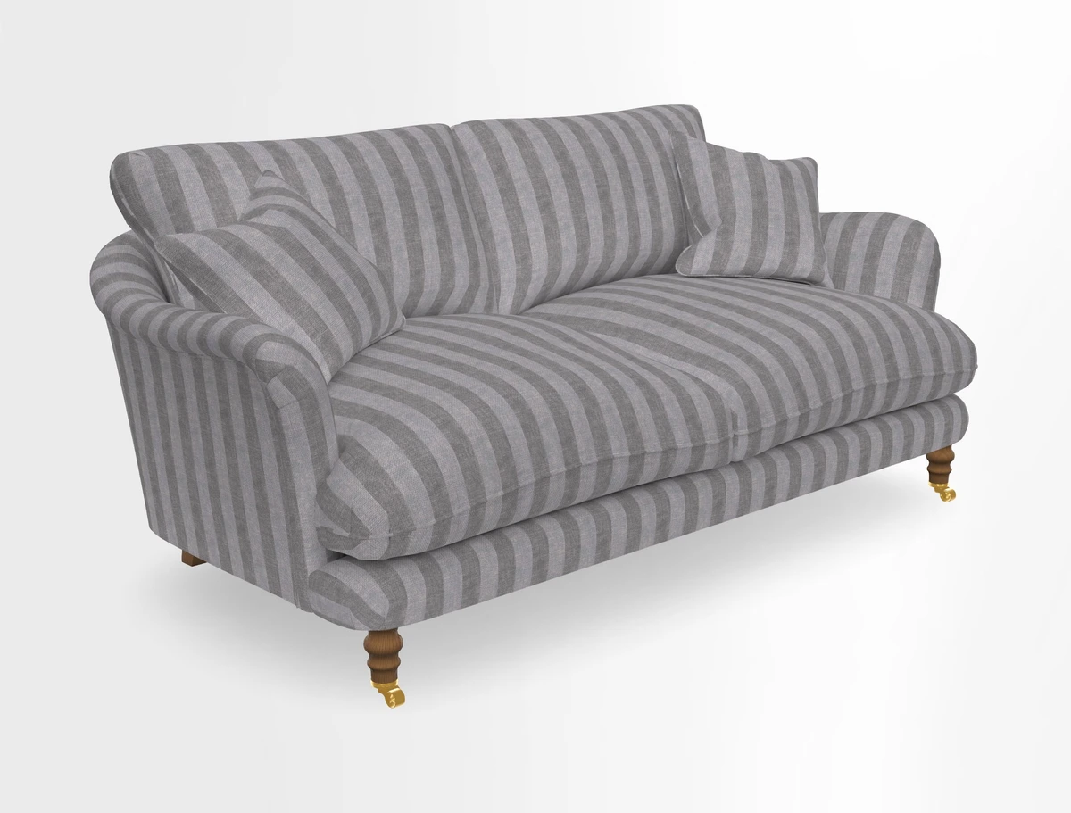 Pugin 3 Seater Sofa in V&A Threads of India Varanasi Wilderness Ink