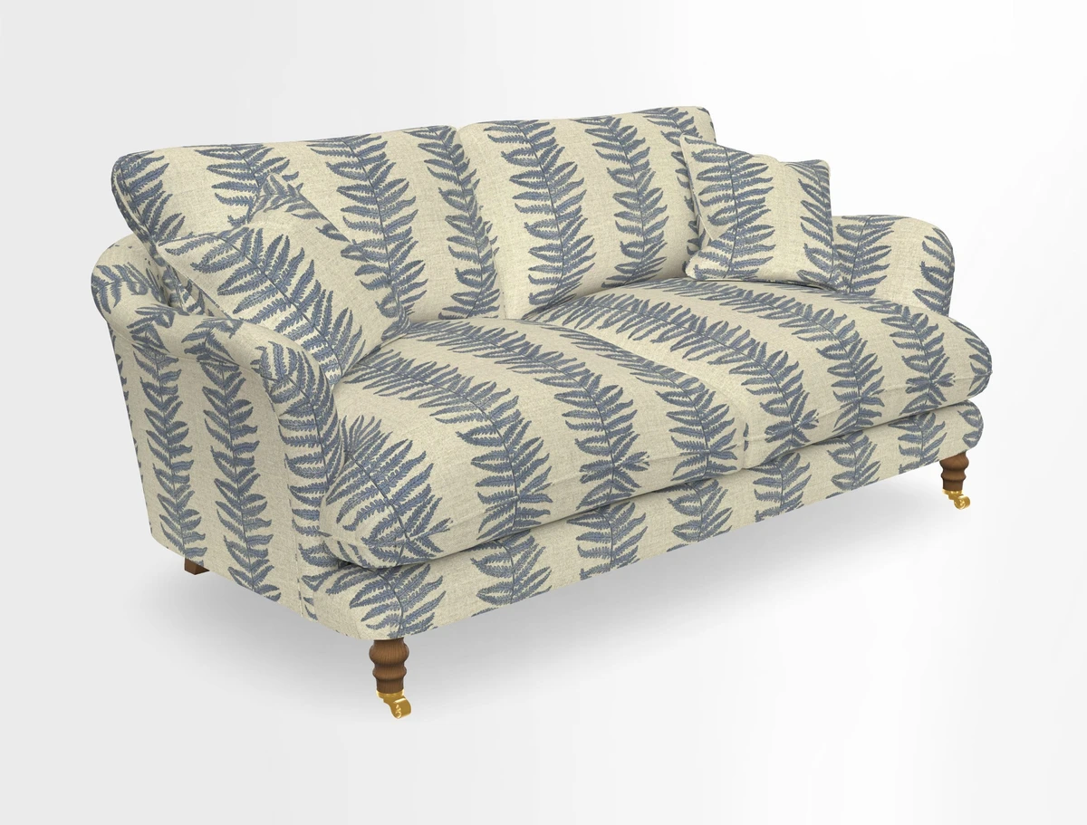 Pugin 3 Seater Sofa in V&A Threads of India Varanasi Wilderness Ink