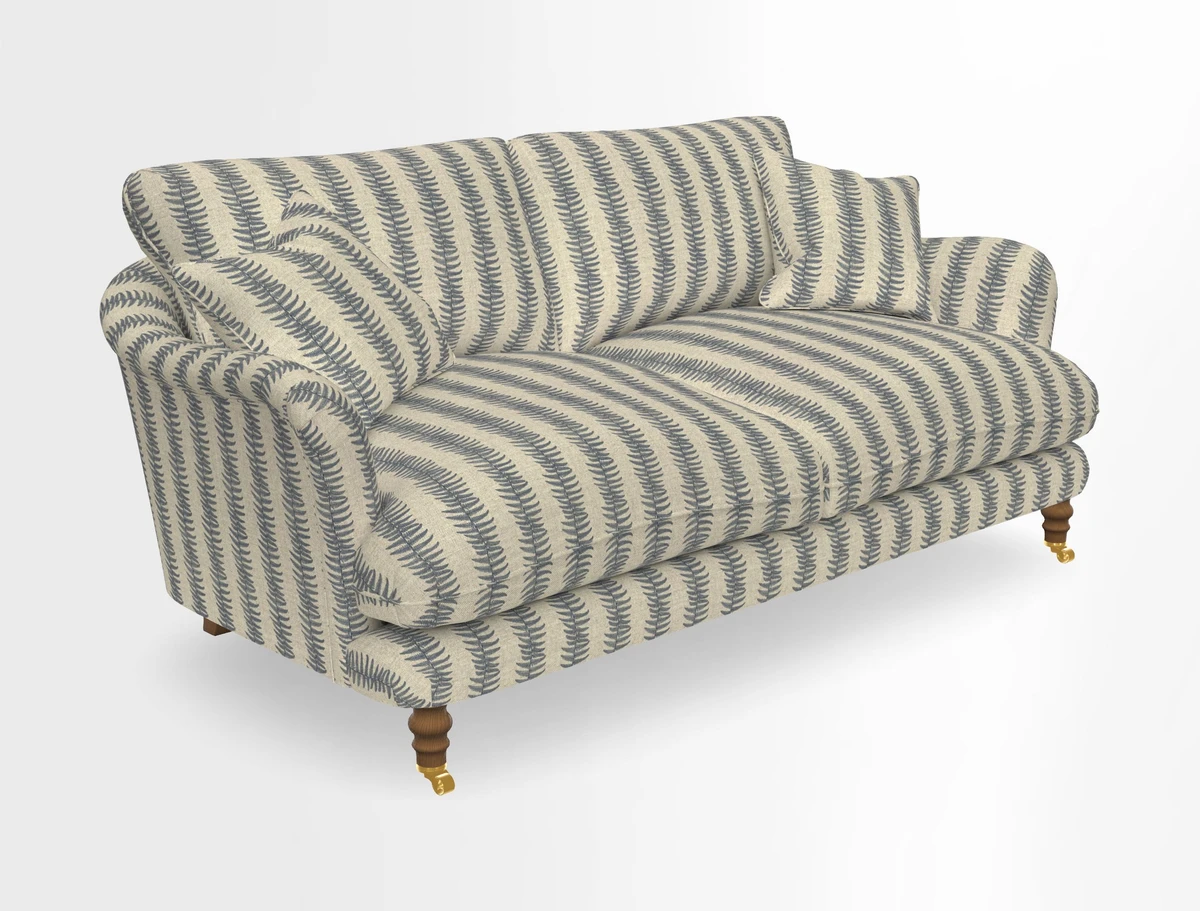 Pugin 3 Seater Sofa in V&A Threads of India Varanasi Wilderness Ink