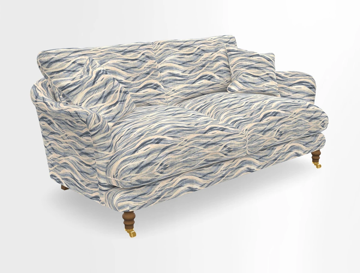 Pugin 3 Seater Sofa in V&A Threads of India Varanasi Wilderness Ink