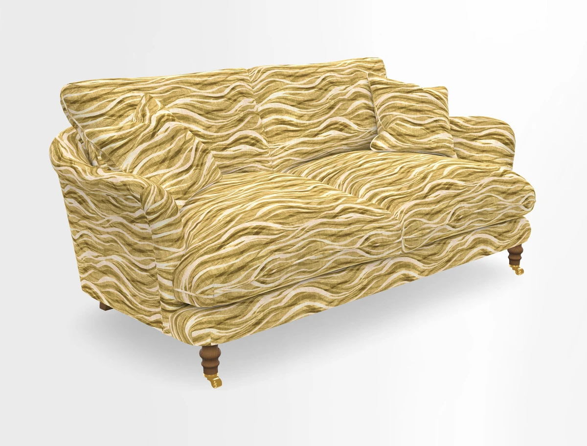 Pugin 3 Seater Sofa in V&A Threads of India Varanasi Wilderness Ink