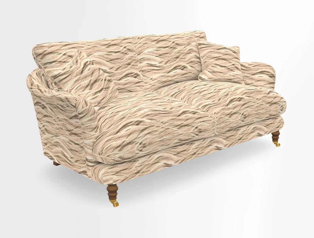 Pugin 3 Seater Sofa in V&A Threads of India Varanasi Wilderness Ink
