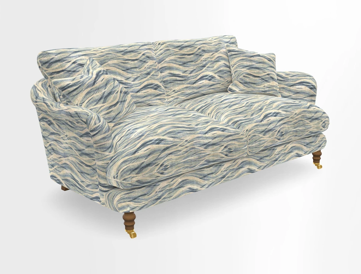Pugin 3 Seater Sofa in V&A Threads of India Varanasi Wilderness Ink