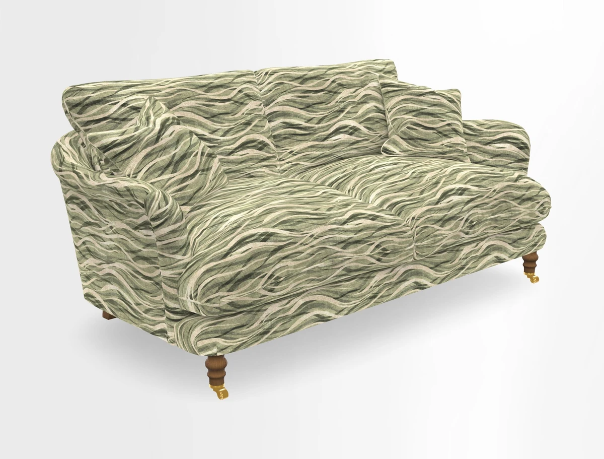 Pugin 3 Seater Sofa in V&A Threads of India Varanasi Wilderness Ink