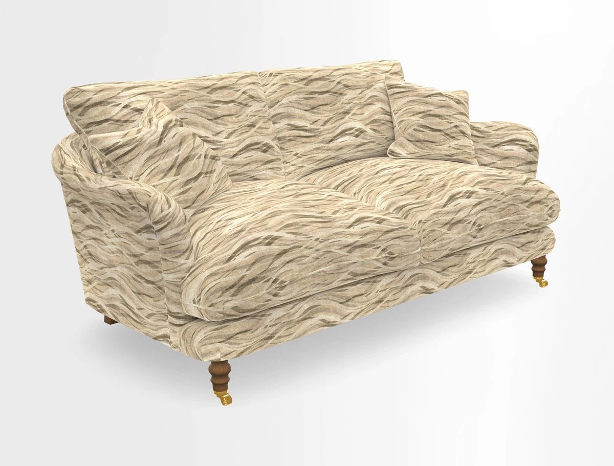 Pugin 3 Seater Sofa in V&A Threads of India Varanasi Wilderness Ink