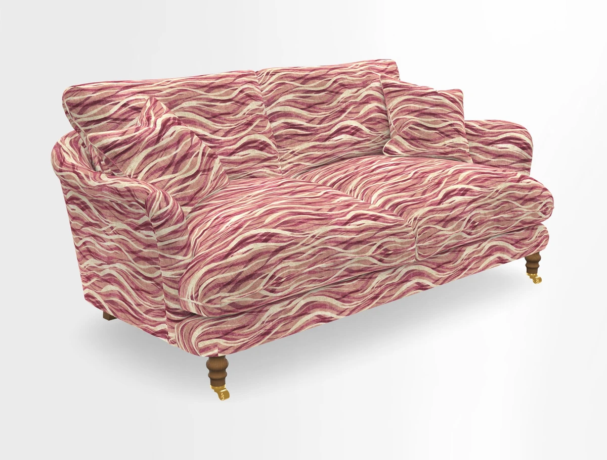 Pugin 3 Seater Sofa in V&A Threads of India Varanasi Wilderness Ink