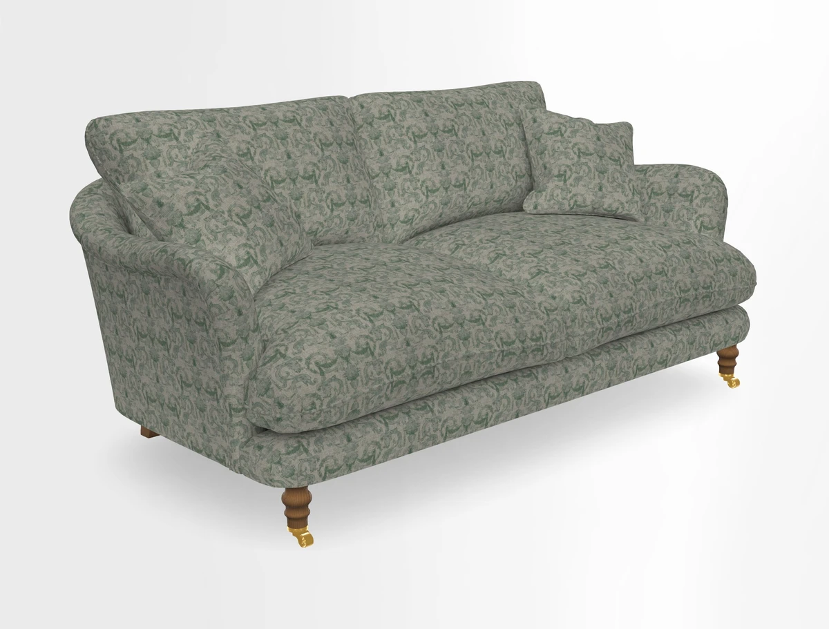 Pugin 3 Seater Sofa in V&A Threads of India Varanasi Wilderness Ink