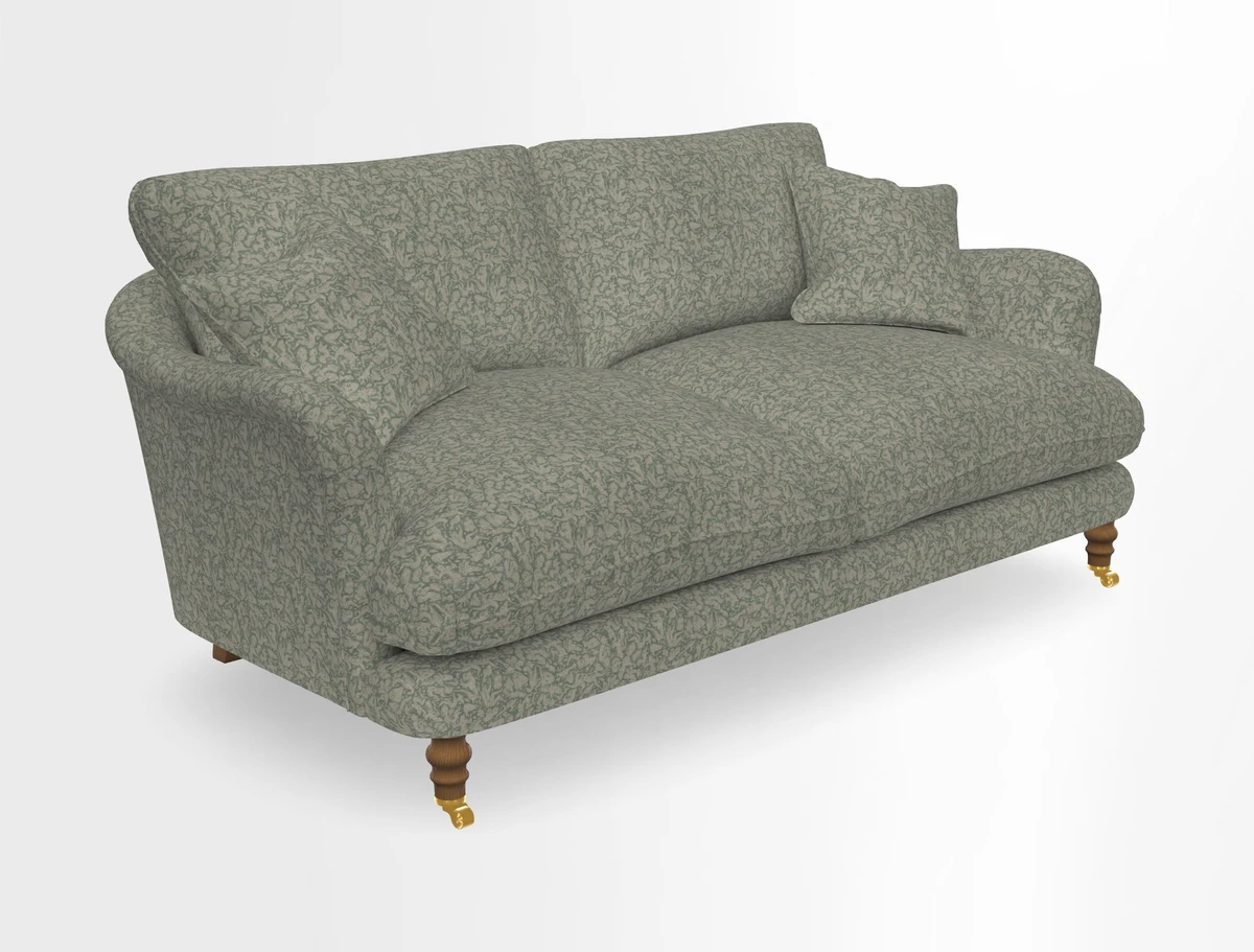 Pugin 3 Seater Sofa in V&A Threads of India Varanasi Wilderness Ink