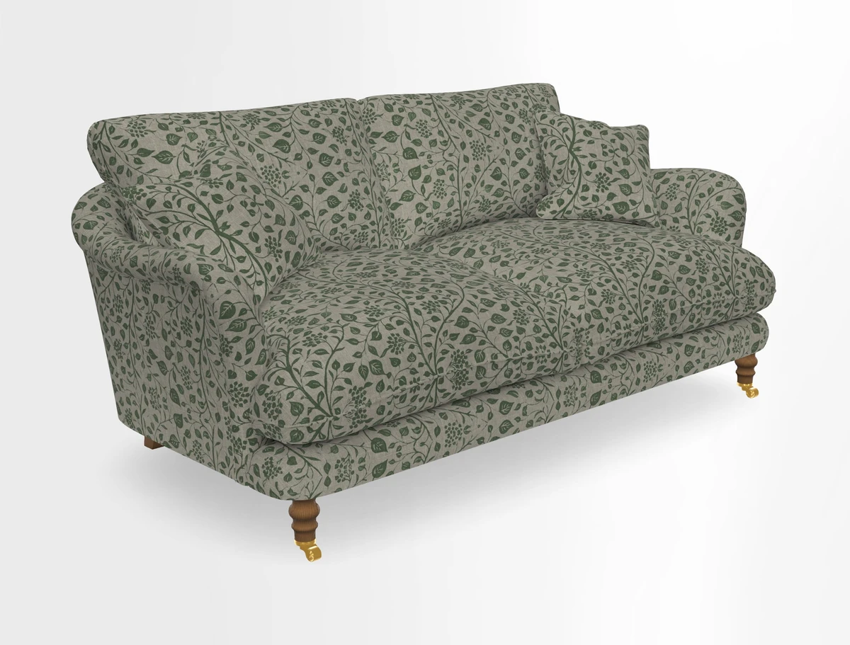 Pugin 3 Seater Sofa in V&A Threads of India Varanasi Wilderness Ink