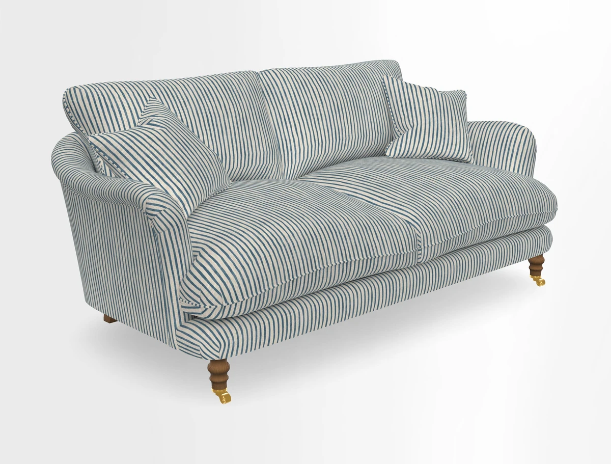 Pugin 3 Seater Sofa in V&A Threads of India Varanasi Wilderness Ink