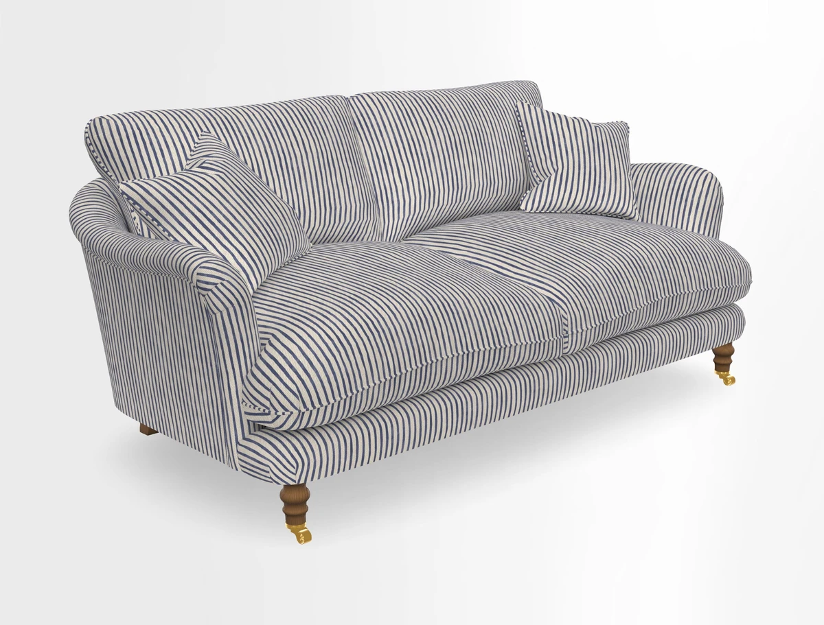 Pugin 3 Seater Sofa in V&A Threads of India Varanasi Wilderness Ink